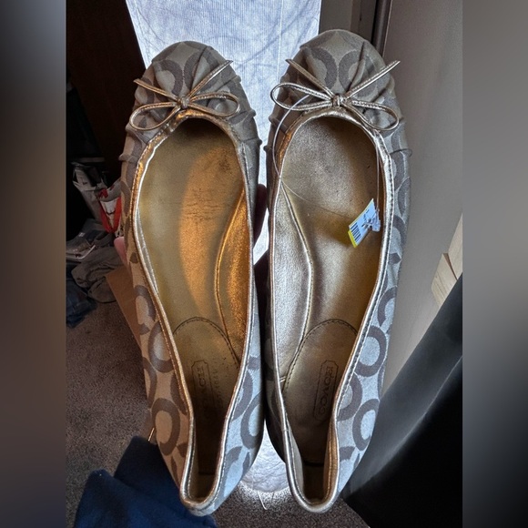 Coach Landon Gold Ballet Flat 9